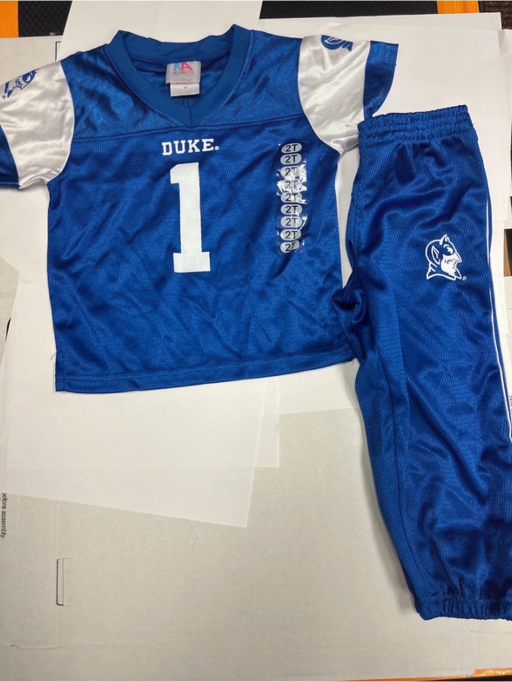 Kids Blue devils Number 1 athletic set